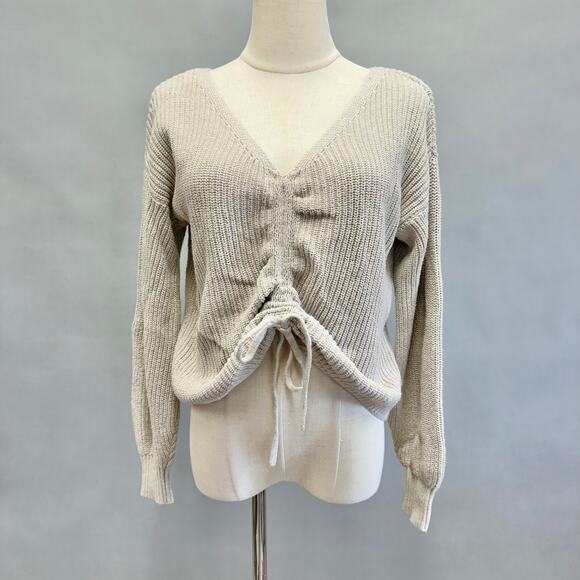 Hollister Reversible Cinch-Front Sweater in Taupe Size Small - Picture 1 of 11